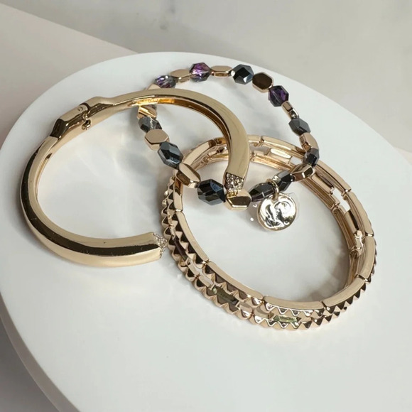 Bomb Party Fall Luxe Stacks 2024 Cool Girl Era Gold Plating NWT RBP7851 - Picture 3 of 5